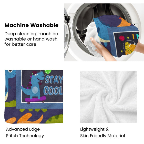 Dinosaur Blanket for Boys Kids Soft Flannel Blanket for Children's Toys are Suitable for Beds, Sofas and School Lunch Break-2-hml Balnket