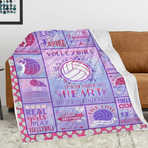 Volleyball Pattern Blanket Fleece Throw Blanket Super Soft Warm Gifts for Baby Girls Boys Kids Mom Grandma Room Decor