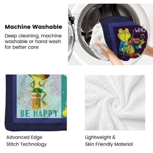 Frog Pattern Blanket Fleece Throw Blanket Super Soft Warm Gifts for Baby Girls Boys Kids Mom Grandma Room Decor