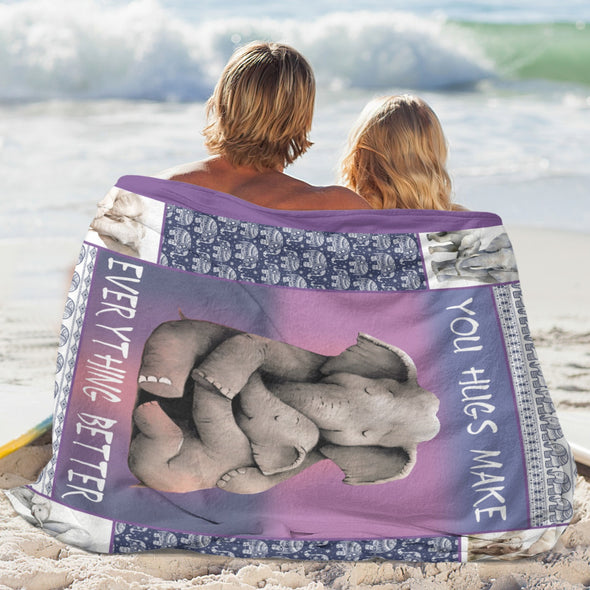 Elephant Blanket Fleece Throw Blanket Super Soft Warm Gifts for Girls Boys Kids Room Decor