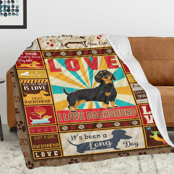 Dachshund Pattern Blanket Fleece Throw Blanket Super Soft Warm Gifts for Baby Girls Boys Kids Mom Grandma Room Decor