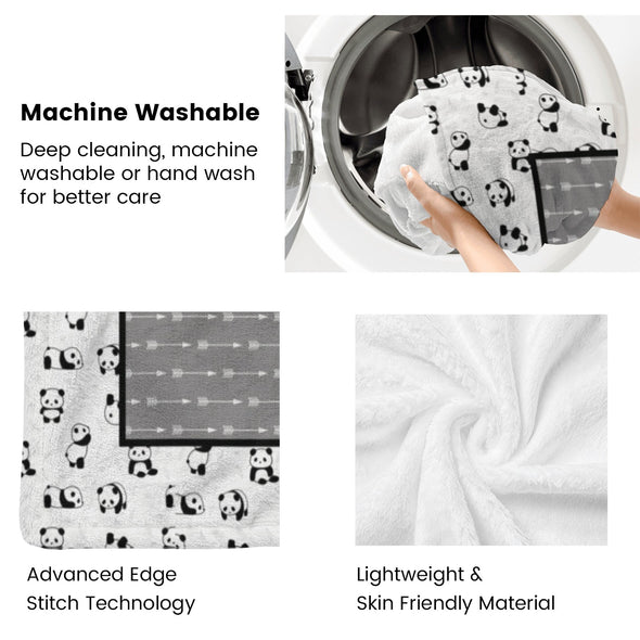 Panda Pattern Blanket Fleece Throw Blanket Super Soft Warm Gifts for Baby Girls Boys Kids Mom Grandma Room Decor