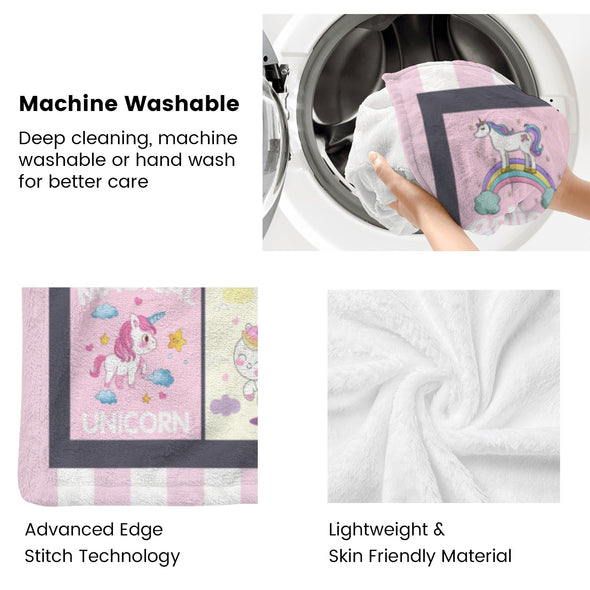 Unicorn Throw Blanket Super Soft Warm Cozy Fuzzy Plush Blanket Gifts for Girls Boys Kids Room Decor