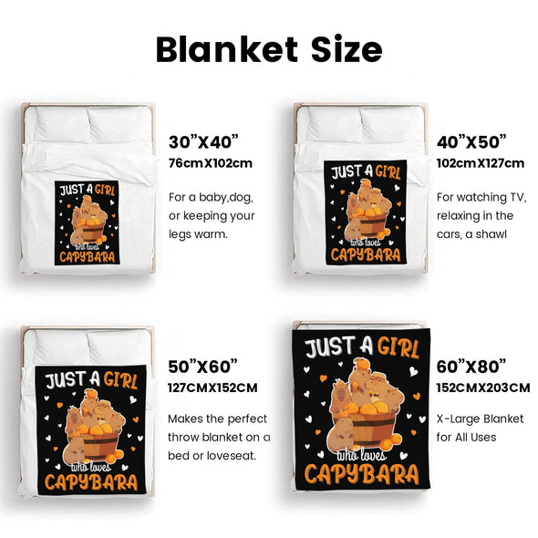 Capybara Pattern Blanket Fleece Throw Blanket Super Soft Warm Gifts for Baby Girls Boys Kids Mom Grandma Room Decor
