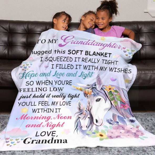 Unicorn Throw Blanket Super Soft Warm Cozy Fuzzy Plush Blanket Gifts for Girls Boys Kids Room Decor