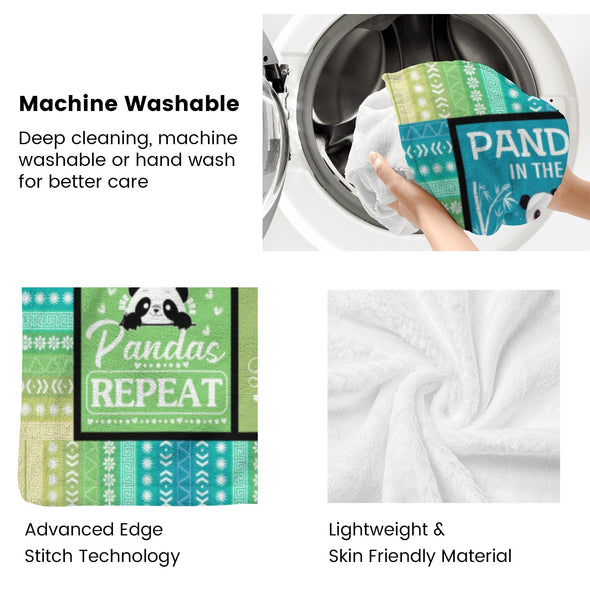 Panda Pattern Blanket Fleece Throw Blanket Super Soft Warm Gifts for Baby Girls Boys Kids Mom Grandma Room Decor