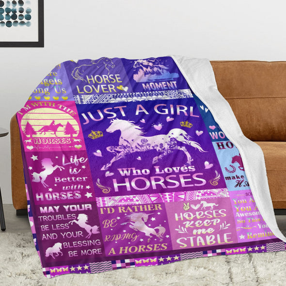 Horse Blanket Gift for Women Girl Who Loves Horses for Sofa Couch Bed Room Birthday Decor Bed Travel