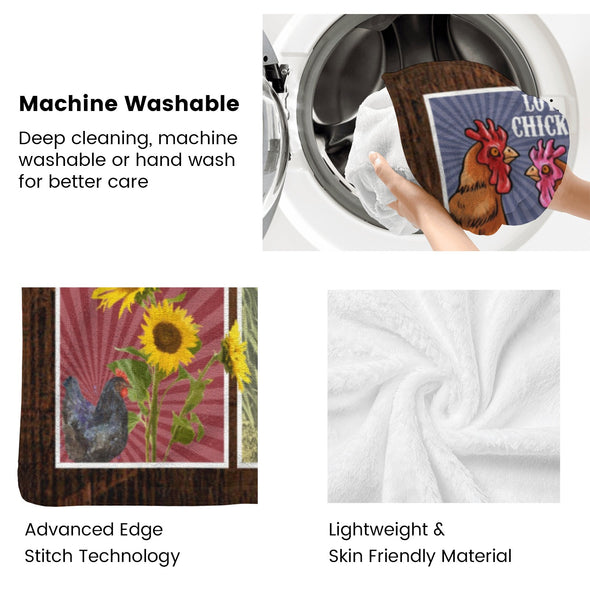 Chicken Pattern Blanket Fleece Throw Blanket Super Soft Warm Gifts for Baby Girls Boys Kids Mom Grandma Room Decor