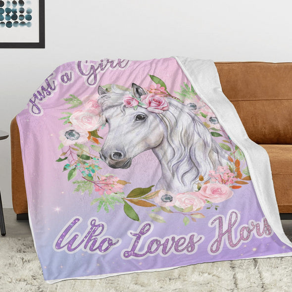 Horse Blanket Gift for Women Girl Who Loves Horses for Sofa Couch Bed Room Birthday Decor Bed Travel