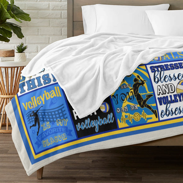 Volleyball Pattern Blanket Fleece Throw Blanket Super Soft Warm Gifts for Baby Girls Boys Kids Mom Grandma Room Decor