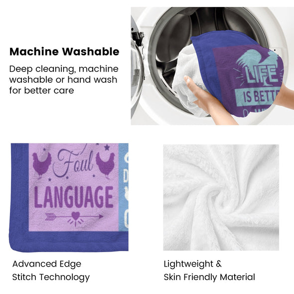 Chicken Pattern Blanket Fleece Throw Blanket Super Soft Warm Gifts for Baby Girls Boys Kids Mom Grandma Room Decor