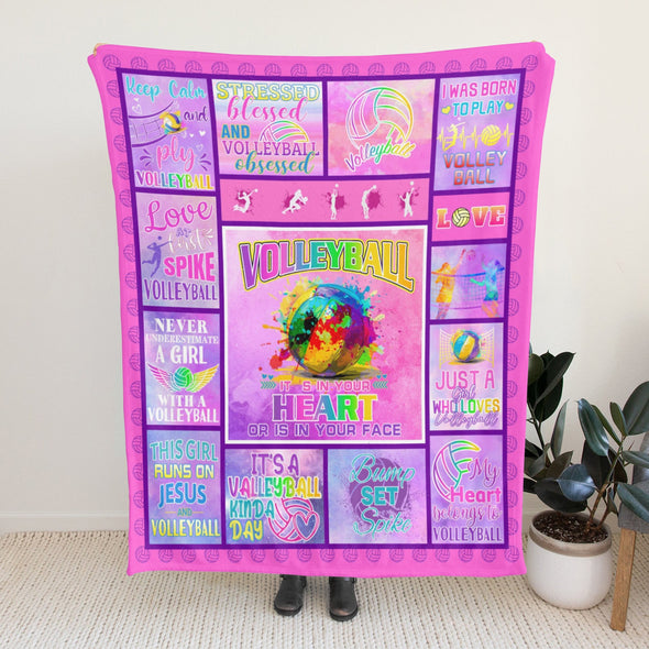 Volleyball Pattern Blanket Fleece Throw Blanket Super Soft Warm Gifts for Baby Girls Boys Kids Mom Grandma Room Decor