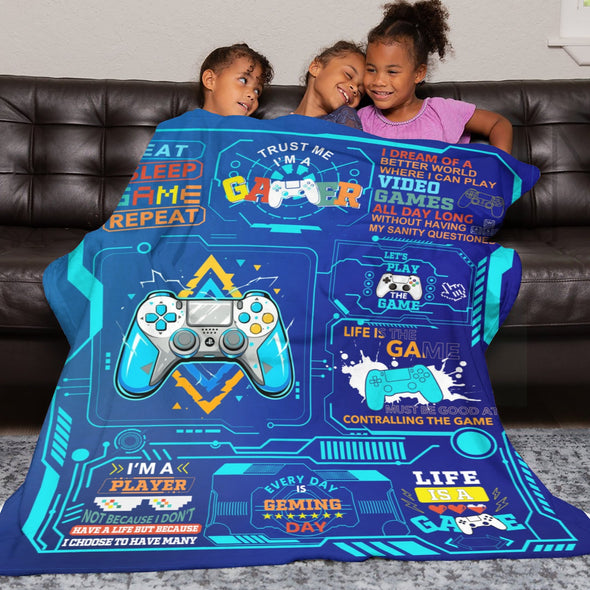 Gamer Blanket Fleece Throw Blanket Super Soft Warm Gifts for Baby Girls Boys Kids Mom Grandma Room Decor