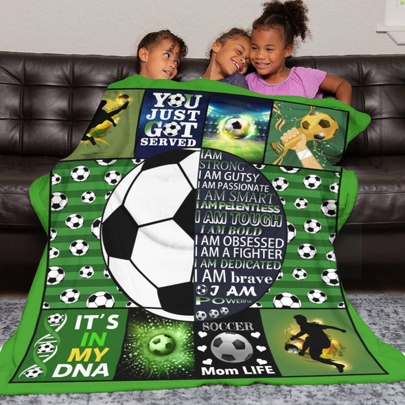 Soccer Blanket, Soccer Sports Themed Throw, Soft Nap Throw Blanket for Home Boys Girls Women Men Soccer Lovers Gifts