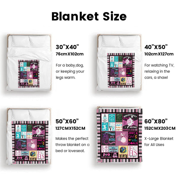 Volleyball Pattern Blanket Fleece Throw Blanket Super Soft Warm Gifts for Baby Girls Boys Kids Mom Grandma Room Decor