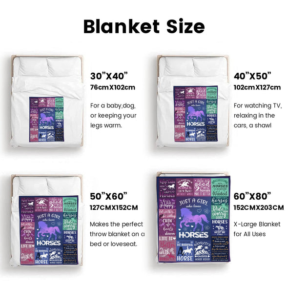 Horse Blanket Gift for Women Girl Who Loves Horses for Sofa Couch Bed Room Birthday Decor Bed Travel