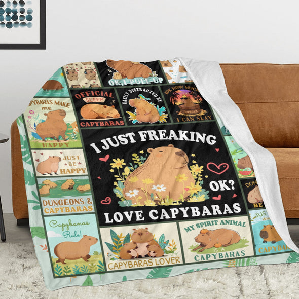 Capybara Pattern Blanket Fleece Throw Blanket Super Soft Warm Gifts for Baby Girls Boys Kids Mom Grandma Room Decor
