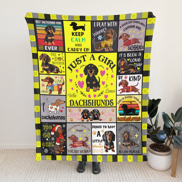 Dachshund Pattern Blanket Fleece Throw Blanket Super Soft Warm Gifts for Baby Girls Boys Kids Mom Grandma Room Decor