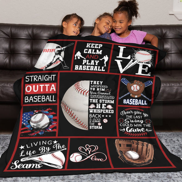 Baseball Pattern Blanket Fleece Throw Blanket Super Soft Warm Gifts for Baby Girls Boys Kids Mom Grandma Room Decor