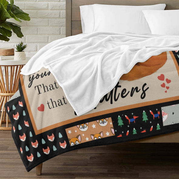Fox Pattern Blanket Fleece Throw Blanket Super Soft Warm Gifts for Baby Girls Boys Kids Mom Grandma Room Decor