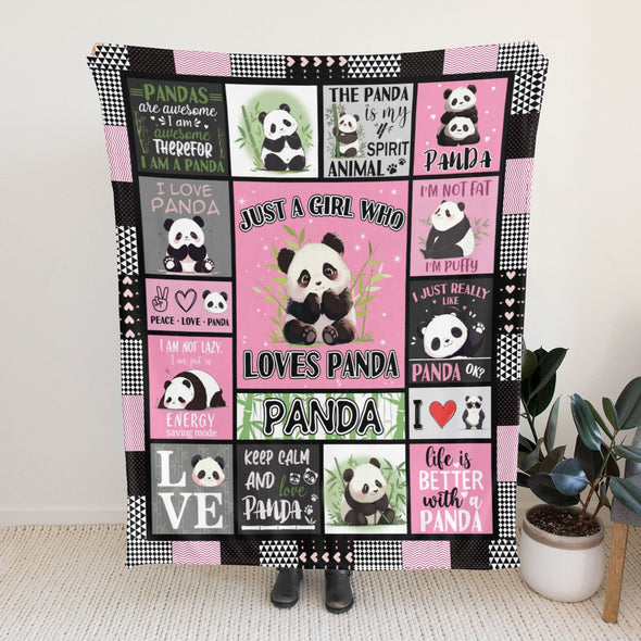 Panda Pattern Blanket Fleece Throw Blanket Super Soft Warm Gifts for Baby Girls Boys Kids Mom Grandma Room Decor