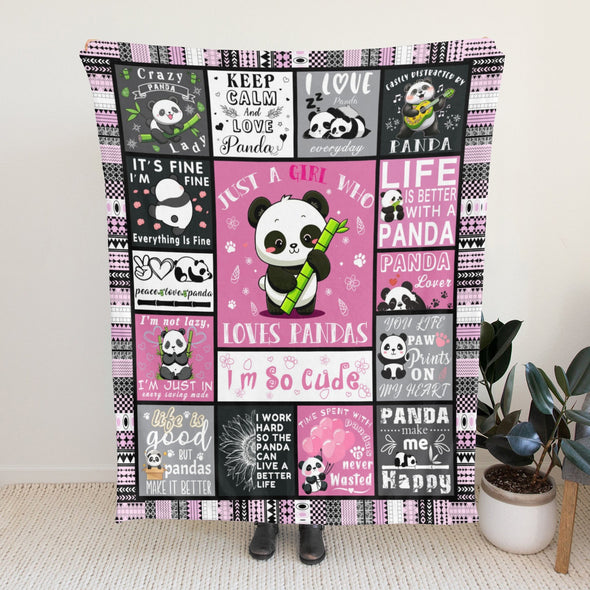 Panda Pattern Blanket Fleece Throw Blanket Super Soft Warm Gifts for Baby Girls Boys Kids Mom Grandma Room Decor