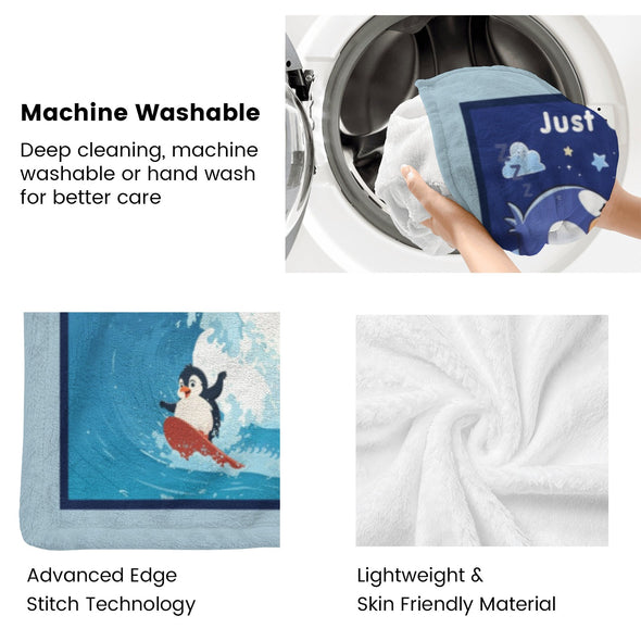 Penguin Blanket Fleece Throw Blanket Super Soft Warm Gifts for Baby Girls Boys Kids Mom Grandma Room Decor