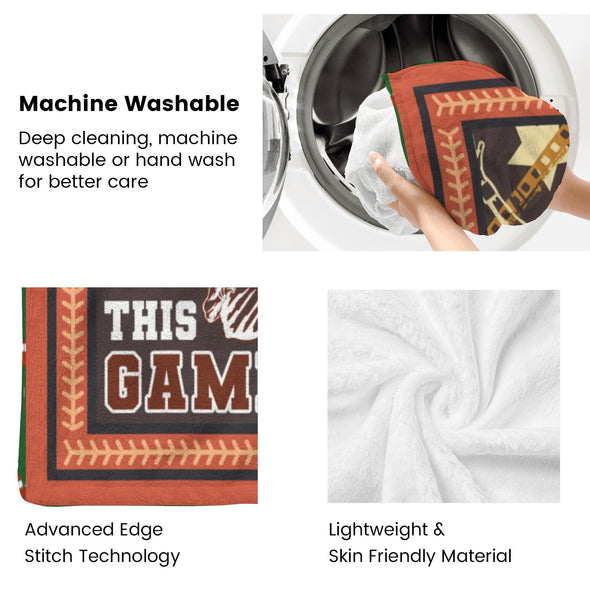 Football Pattern Blanket Fleece Throw Blanket Super Soft Warm Gifts for Baby Girls Boys Kids Mom Grandma Room Decor