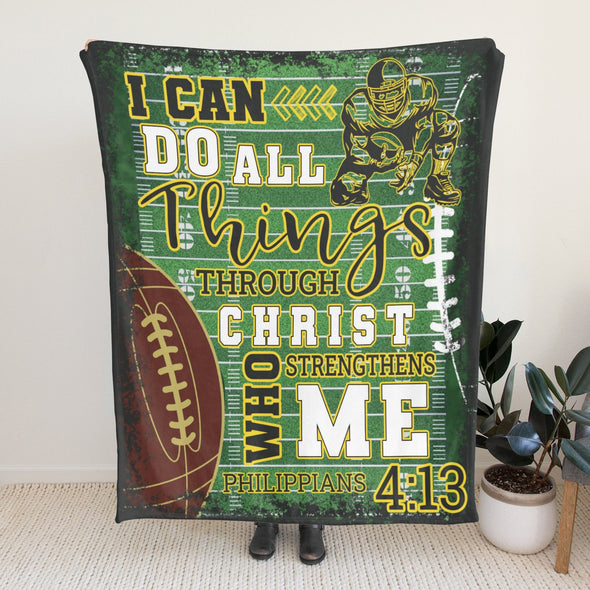 Football Pattern Blanket Fleece Throw Blanket Super Soft Warm Gifts for Baby Girls Boys Kids Mom Grandma Room Decor