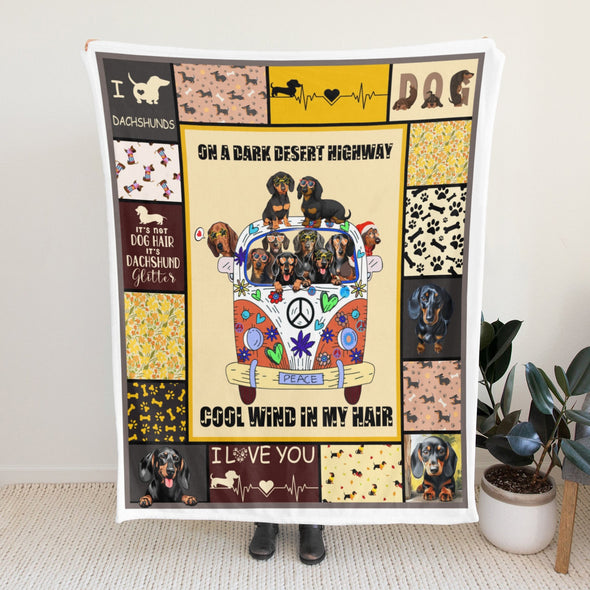 Dachshund Pattern Blanket Fleece Throw Blanket Super Soft Warm Gifts for Baby Girls Boys Kids Mom Grandma Room Decor