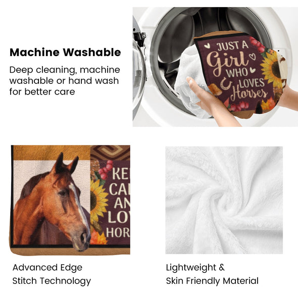 Horse Blanket Gift for Women Girl Who Loves Horses for Sofa Couch Bed Room Birthday Decor Bed Travel