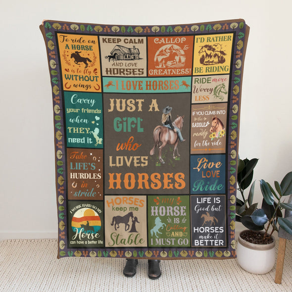 Horse Blanket Gift for Women Girl Who Loves Horses for Sofa Couch Bed Room Birthday Decor Bed Travel