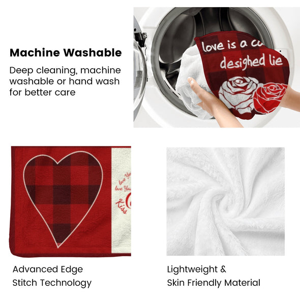 Valentine's Day Blanket Wedding Throw Couple Gifts for Men Women Boyfriend Girlfriend Husband Wife