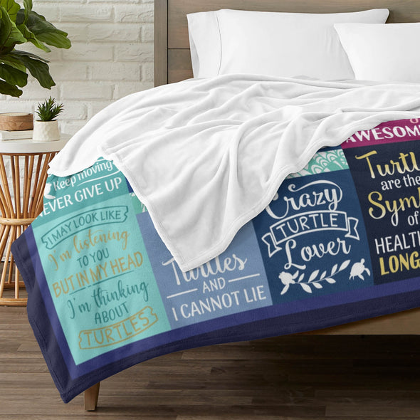 Turtle Pattern Blanket Fleece Throw Blanket Super Soft Warm Gifts for Baby Girls Boys Kids Mom Grandma Room Decor