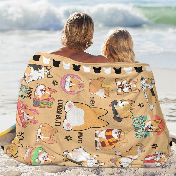 Corgi Blanket Fleece Throw Blanket Super Soft Warm Gifts for Baby Girls Boys Kids Mom Grandma Room Decor