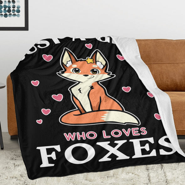 Fox Pattern Blanket Fleece Throw Blanket Super Soft Warm Gifts for Baby Girls Boys Kids Mom Grandma Room Decor