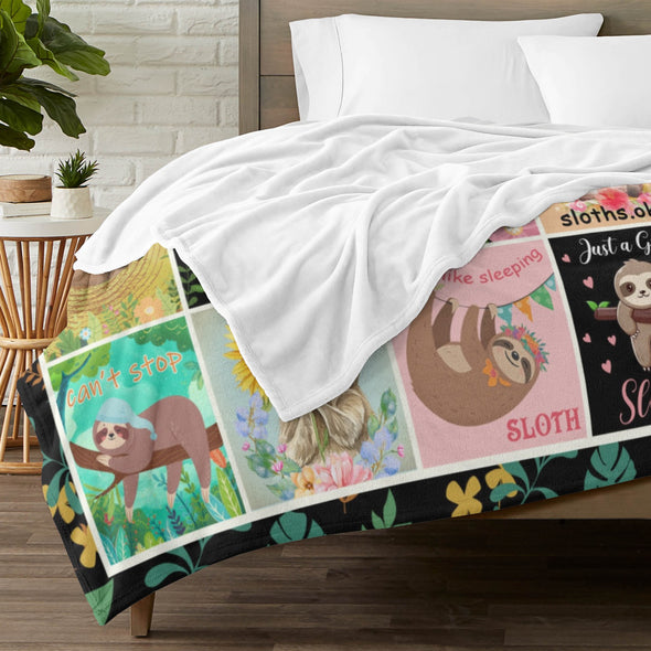 Sloth Blanket Gifts for Women Girls, Cozy Soft Sloths Throw Blanket for Men Kids Boys Christmas Birthday