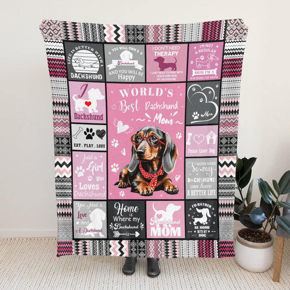 Dachshund Pattern Blanket Fleece Throw Blanket Super Soft Warm Gifts for Baby Girls Boys Kids Mom Grandma Room Decor