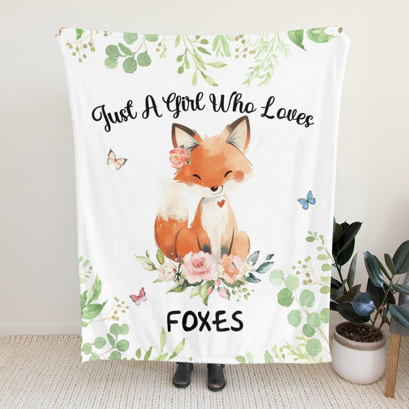 Fox Pattern Blanket Fleece Throw Blanket Super Soft Warm Gifts for Baby Girls Boys Kids Mom Grandma Room Decor
