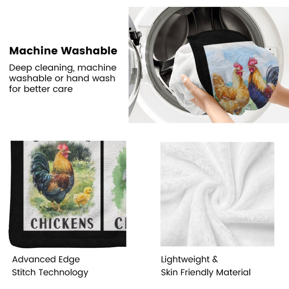 Chicken Pattern Blanket Fleece Throw Blanket Super Soft Warm Gifts for Baby Girls Boys Kids Mom Grandma Room Decor