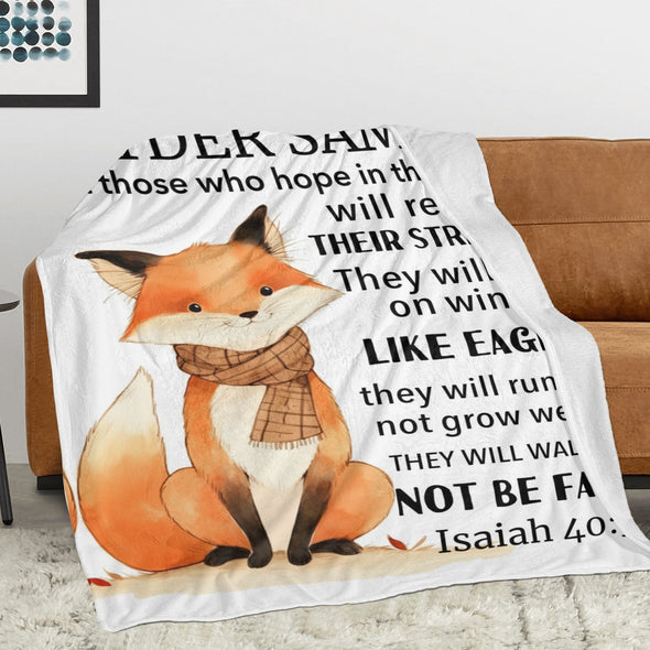 Fox Pattern Blanket Fleece Throw Blanket Super Soft Warm Gifts for Baby Girls Boys Kids Mom Grandma Room Decor