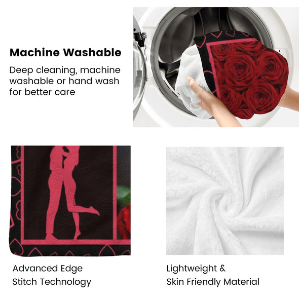 Valentine's Day Blanket Wedding Throw Couple Gifts for Men Women Boyfriend Girlfriend Husband Wife