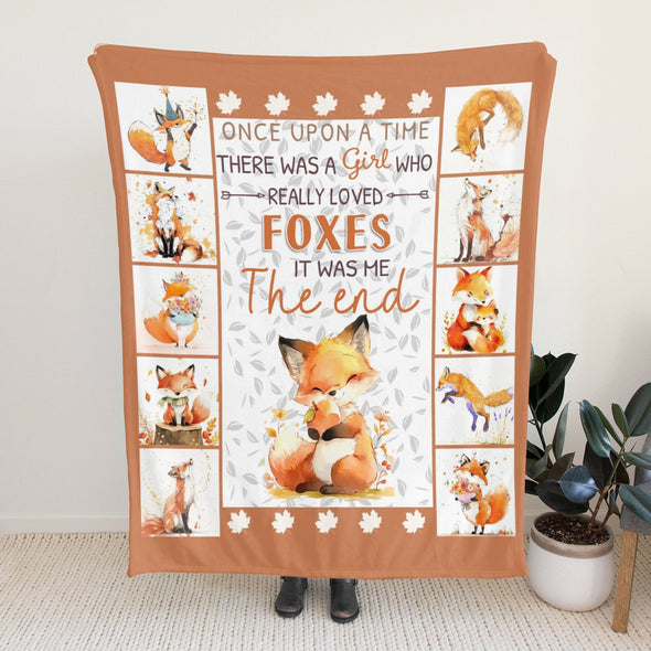 Fox Pattern Blanket Fleece Throw Blanket Super Soft Warm Gifts for Baby Girls Boys Kids Mom Grandma Room Decor