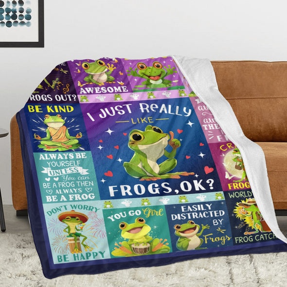Frog Pattern Blanket Fleece Throw Blanket Super Soft Warm Gifts for Baby Girls Boys Kids Mom Grandma Room Decor