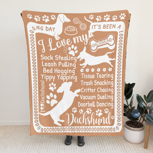 Dachshund Pattern Blanket Fleece Throw Blanket Super Soft Warm Gifts for Baby Girls Boys Kids Mom Grandma Room Decor