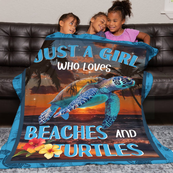 Turtle Pattern Blanket Fleece Throw Blanket Super Soft Warm Gifts for Baby Girls Boys Kids Mom Grandma Room Decor