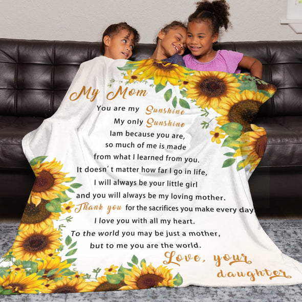 Sunflower Blanket Fleece Throw Blanket Super Soft Warm Gifts for Baby Girls Boys Kids Mom Grandma Room Decor