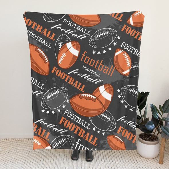 Football Pattern Blanket Fleece Throw Blanket Super Soft Warm Gifts for Baby Girls Boys Kids Mom Grandma Room Decor