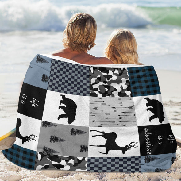 Deer Pattern Blanket Fleece Throw Blanket Super Soft Warm Gifts for Baby Girls Boys Kids Mom Grandma Room Decor