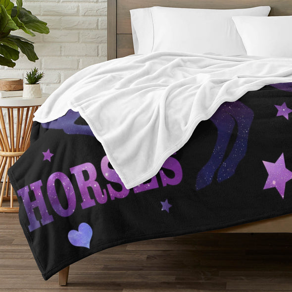 Horse Blanket Gift for Women Girl Who Loves Horses for Sofa Couch Bed Room Birthday Decor Bed Travel